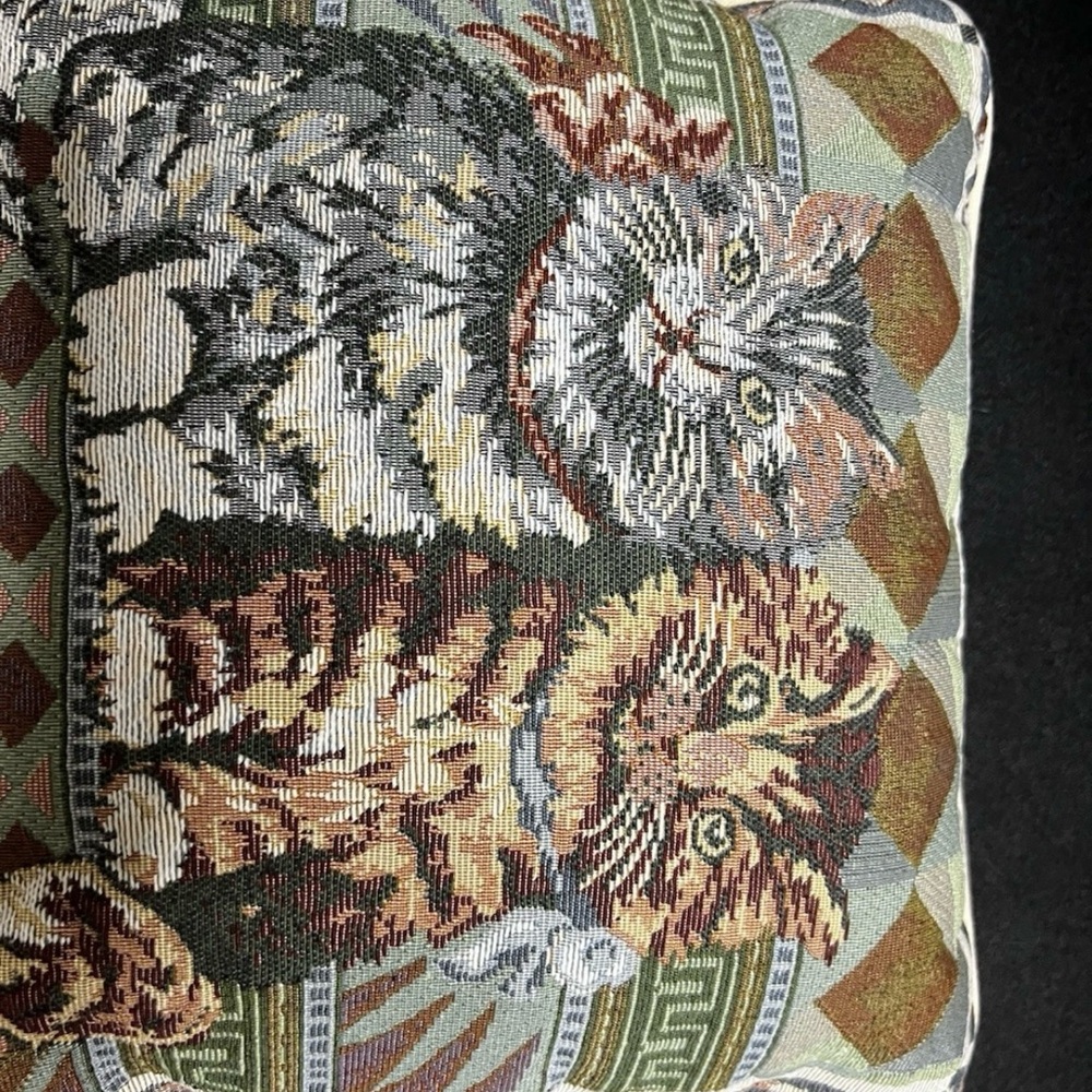Black and Gray Cat Accent Pillow